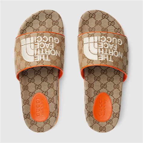 northface gucci slides